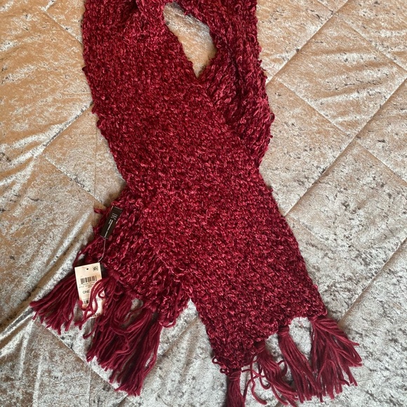INC woman red/ wine scarf - Picture 2 of 7